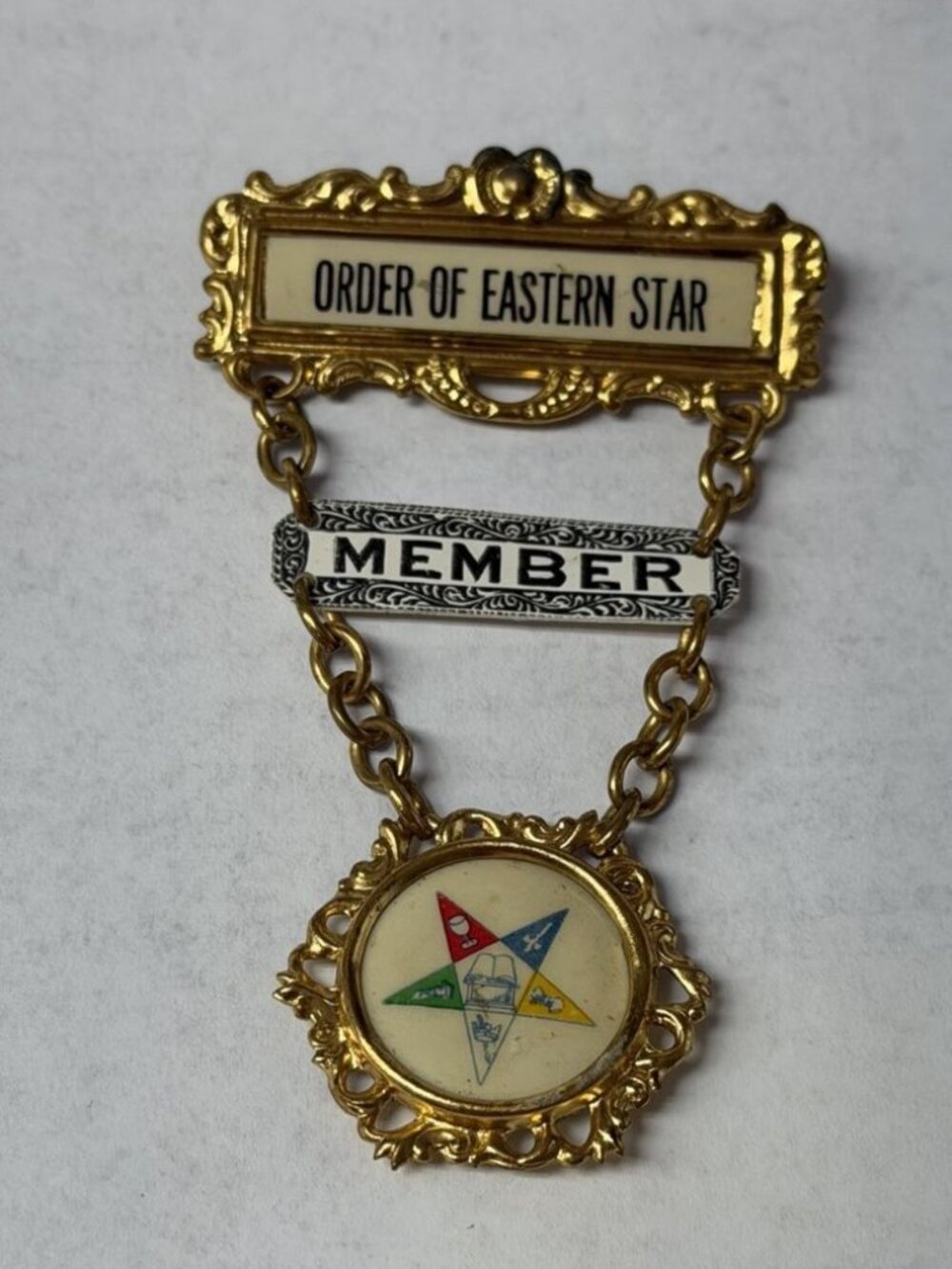 Order Of The Eastern Star OES Member Pin Brooch Masonic Badge But Vintage